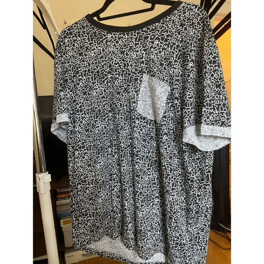 Black and White Printed Pocket Tee