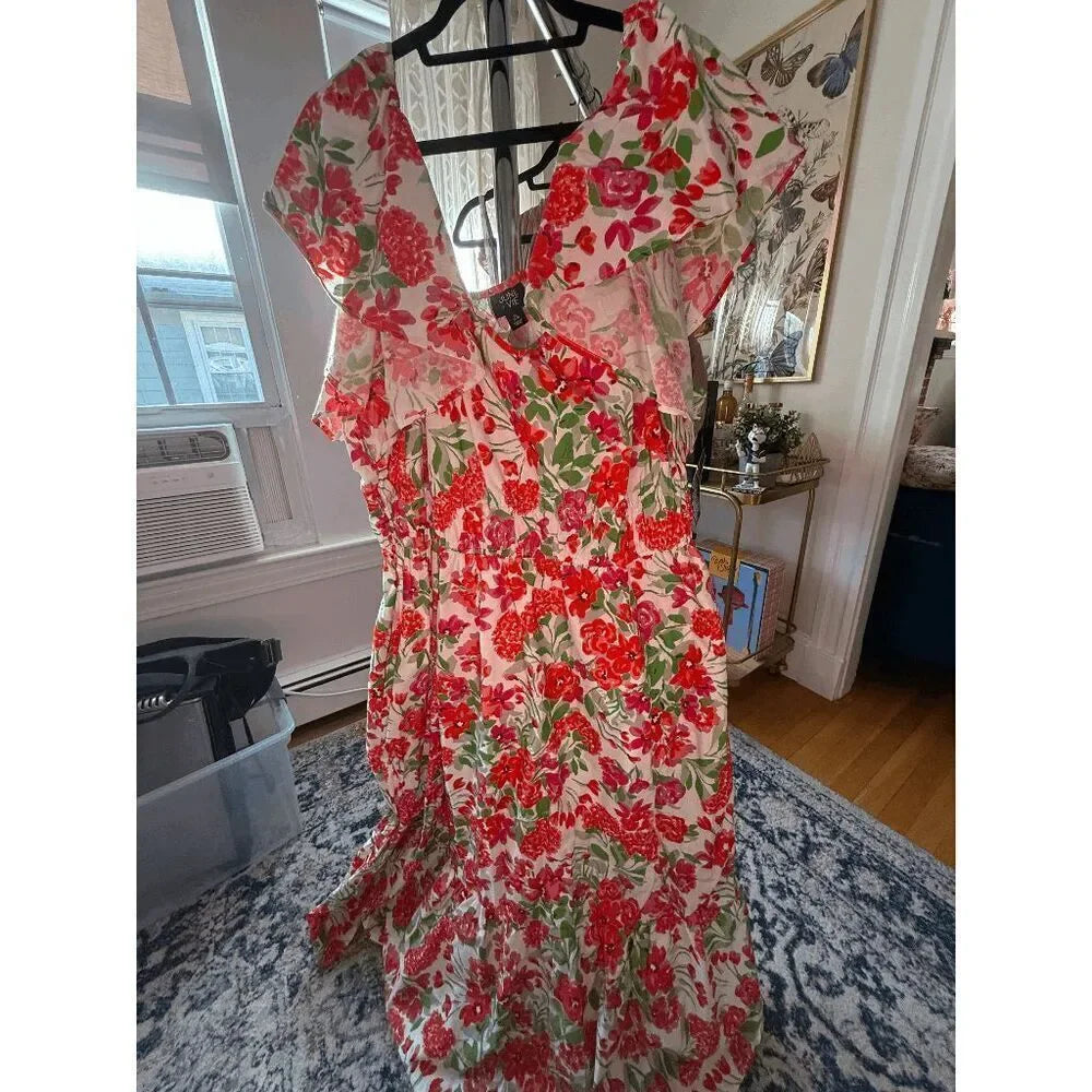 Smocked Poplin Maxi Dress